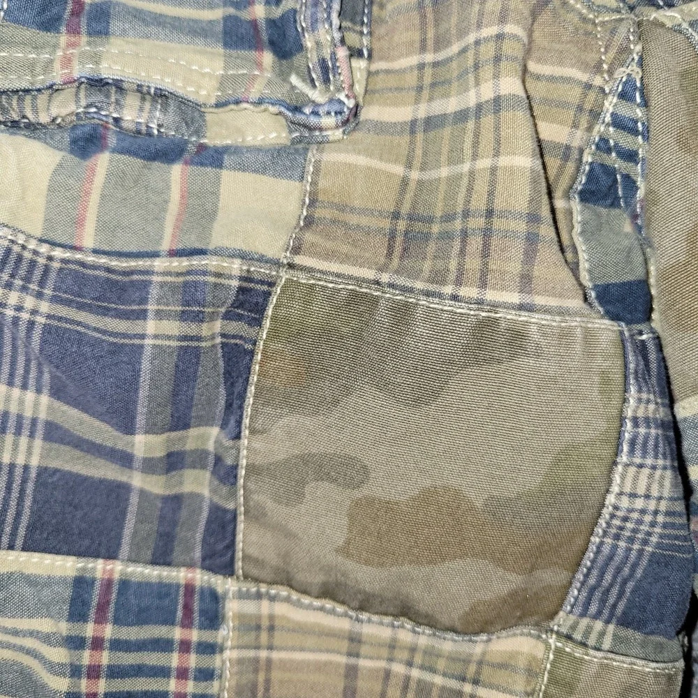 American Eagle Cargo Shorts Mens 26 Plaid Classic Length Relaxed Grunge Skater